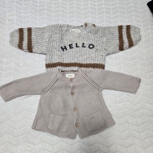 Nano Gray and Brown Kids Sweater Set